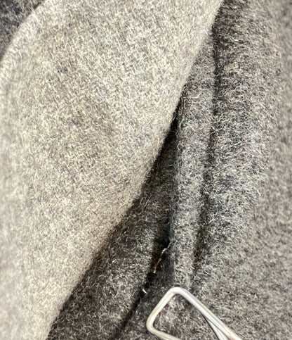 LACOSTE ロングコート ダブルニット ウール チャコールグレー レディース SIZE 40 (XL) ラコステ
