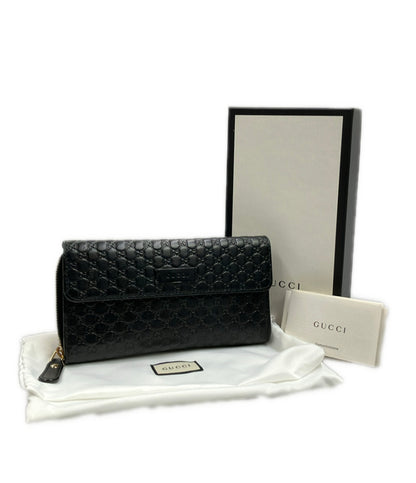 GUCCI ラウンドファスナー二つ折り長財布 マイクログッチシマ 449364 2149 レディース グッチ