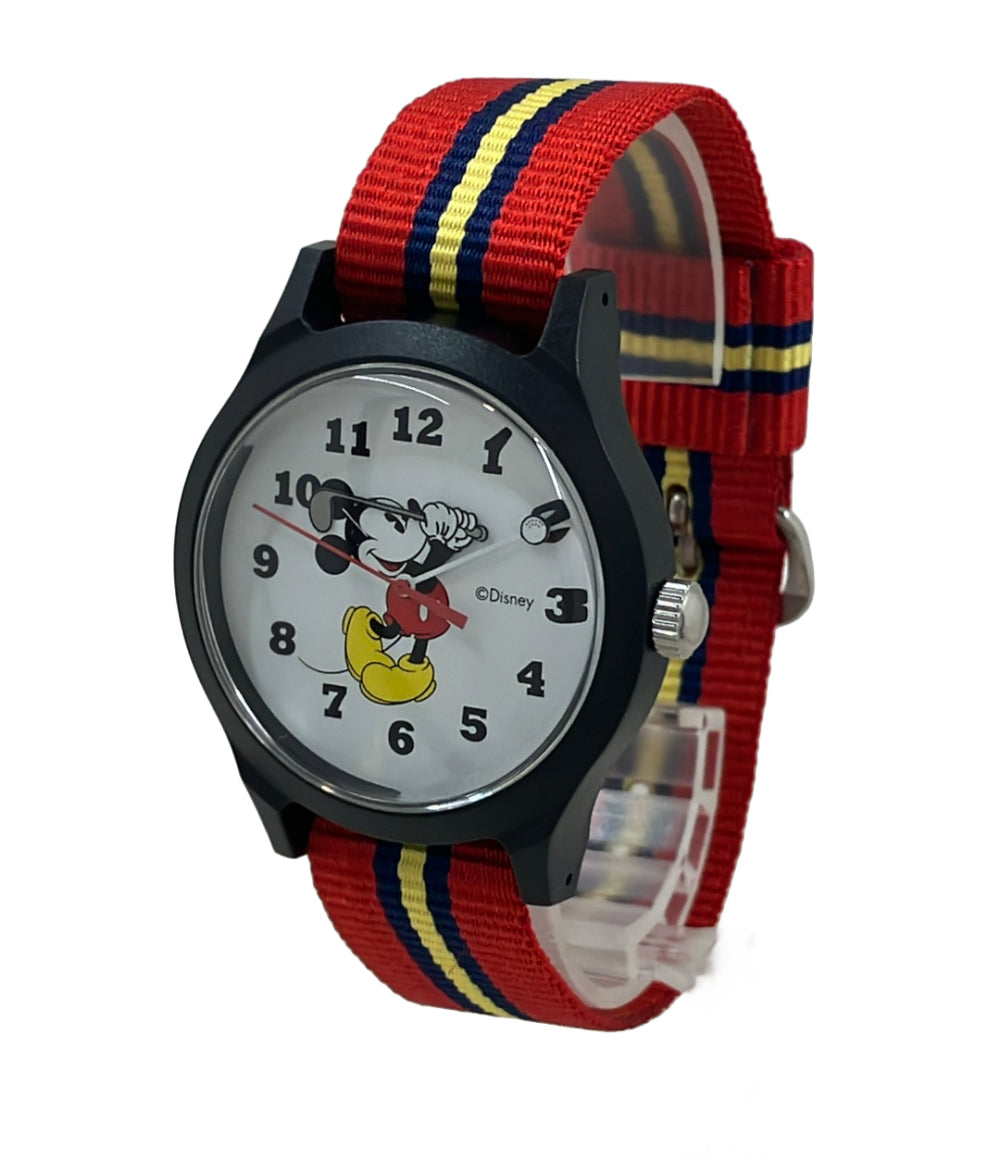 美品 Disney 腕時計 ミッキーマウス クオーツ ホワイト レディース メンズ ディズニー