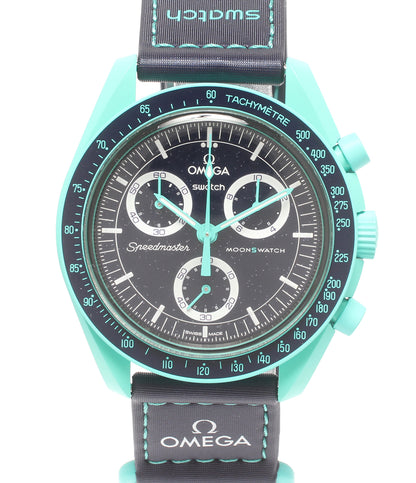 美品 OMEGA Swatch 腕時計 MISSION OF EARTH POLAR LIGHTS ムーンスウォッチ クオーツ レディース メンズ オメガ スウォッチ