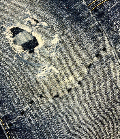 DSQUARED2 デニムパンツ ダークウォッシュ ペイント 破れ ヒゲ加工  tidy biker jeans メンズ SIZE 46 (S) ディースクエアード
