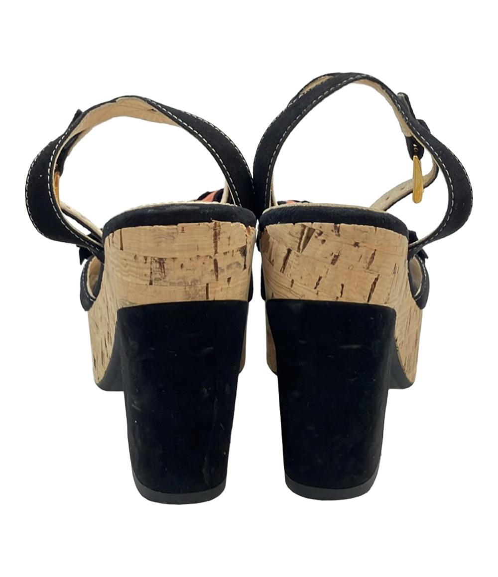 PRADA コルクサンダル スエード フラワーアップリケ レディース SIZE 34 21(cm) プラダ