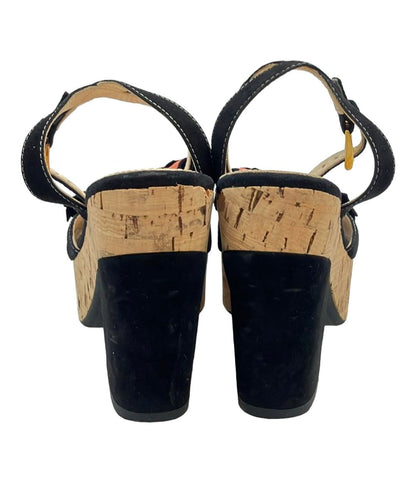 PRADA コルクサンダル スエード フラワーアップリケ レディース SIZE 34 21(cm) プラダ