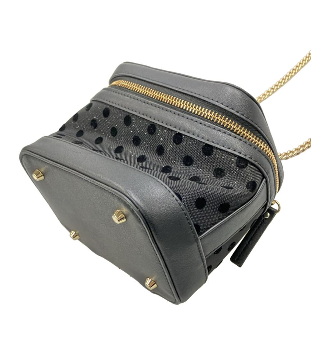 美品 DIANA ショルダーバッグ 斜めがけ バニティバッグ ドット柄 チェーン レディース ダイアナ