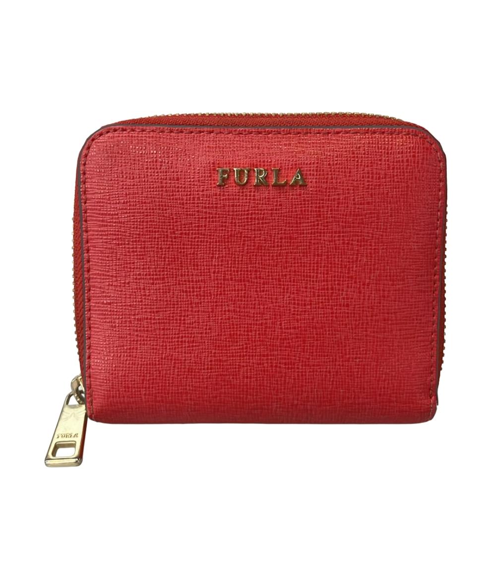 美品 フルラ 二つ折りラウンドファスナー財布 レディース Furla