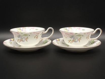 美品 WEDGWOOD カップ＆ソーサー 2客セット ペア スウィートプラム ウエッジウッド