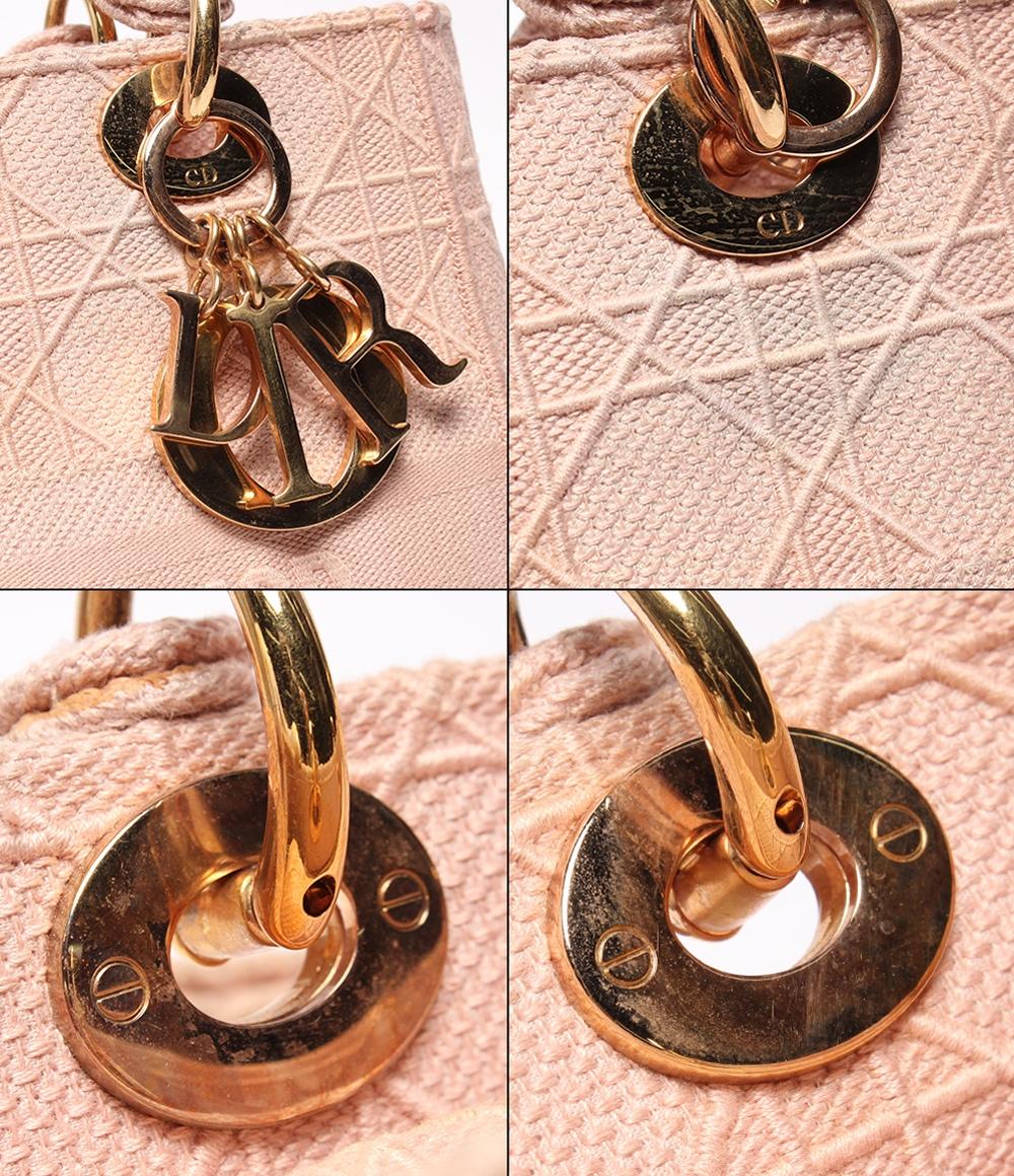 クリスチャンディオール 2way ハンドバッグ ショルダーバッグ 肩掛け 斜め掛け Lady D-Lite カナージュ エンブロイダリー レディース Christian Dior