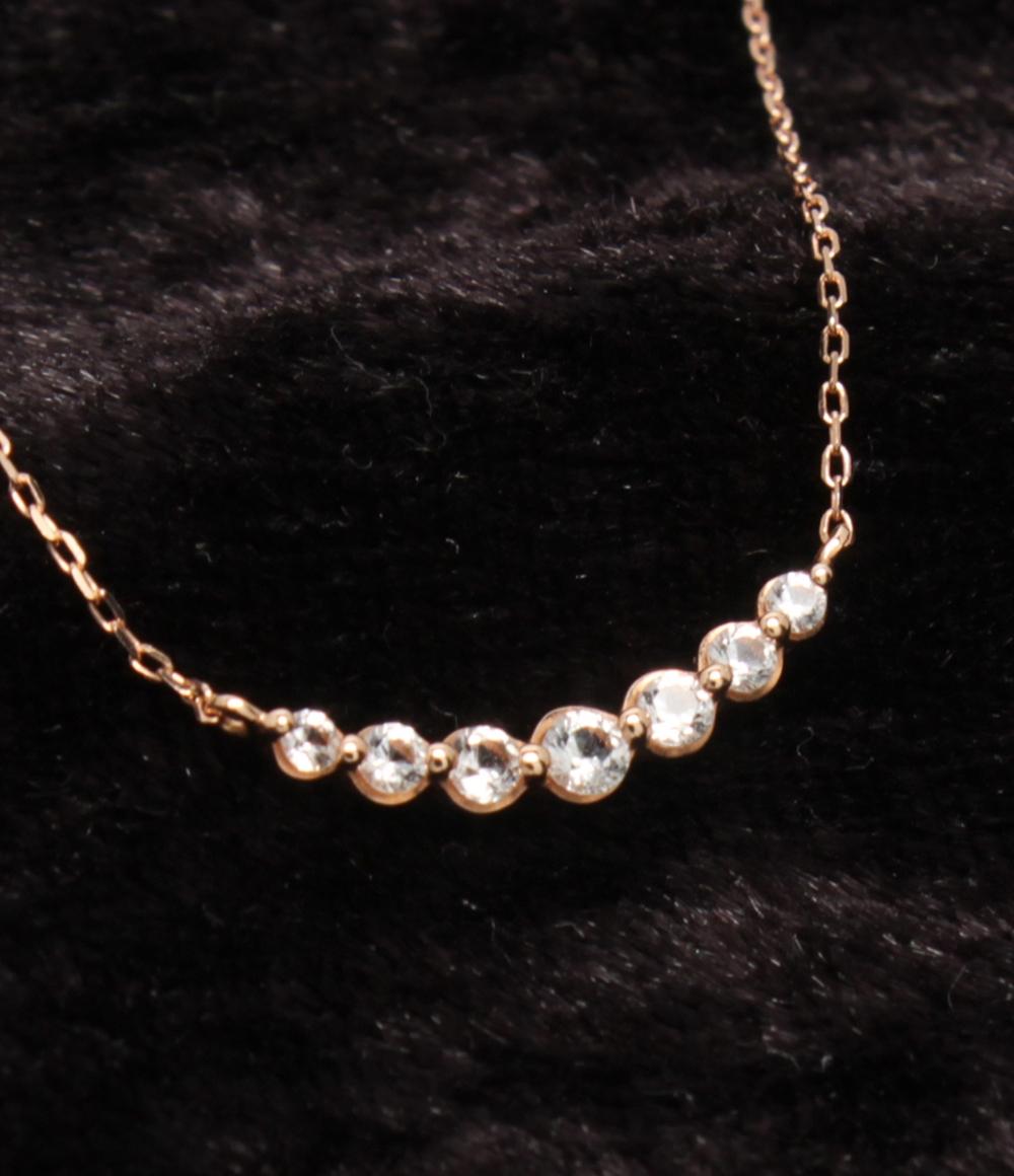 美品 canal4℃ ネックレス K10 ジルコニア レディース カナルヨンドシー