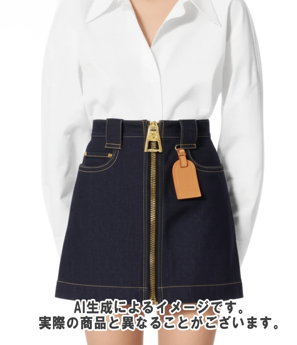 美品 ルイ・ヴィトン デニムスカート フロントジップ RW231B AID FOJU14 レディース SIZE 36 (S) LOUIS VUITTON