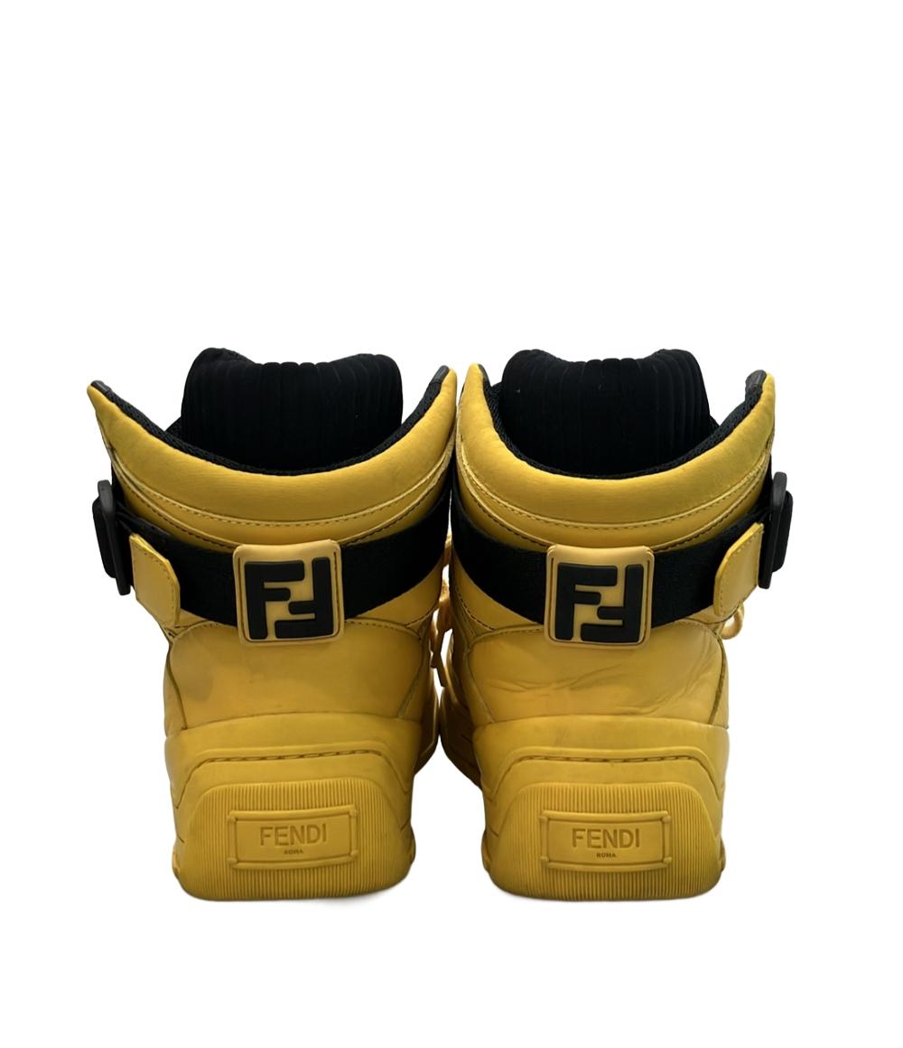 FENDI ハイトップスニーカー　27センチ FENDI Blue Canvas & Leather Wimbledon Zucca High Top Men's