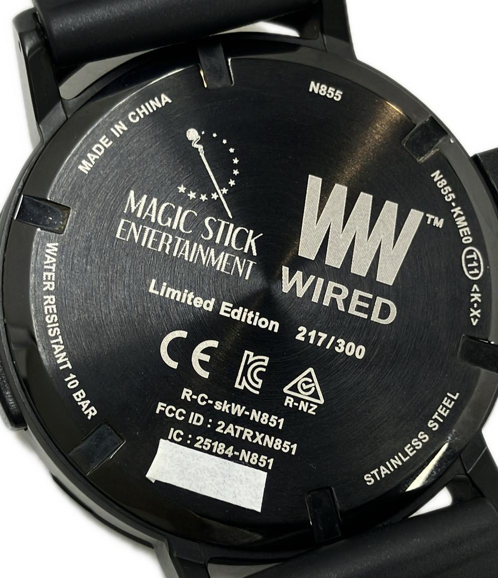 美品 WIRED 腕時計 MAGIC STICK×SEIKO WIRED WW マジックスティック ツーダブ クオーツ ブラック N855-KME0  メンズ レディース ワイアード