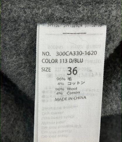美品 ENFOLD ノーカラーウールコート 300CA330-1620 レディース SIZE 36 (S) エンフォルド