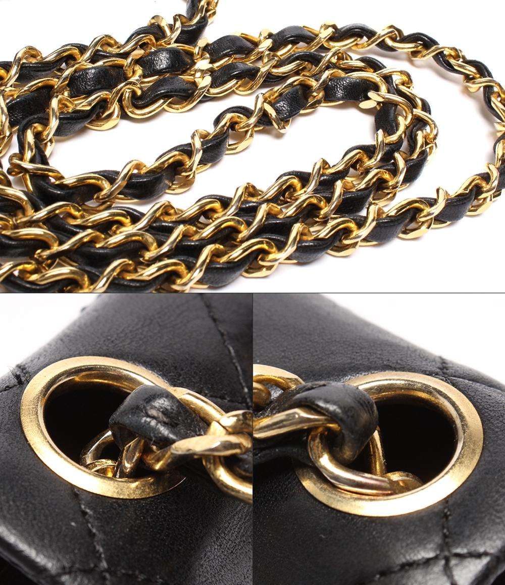 CHANEL チェーンショルダーバッグ シングルフラップ シングルチェーン ゴールド金具 マトラッセ17 ラムスキン 0番台 レディース シャネル