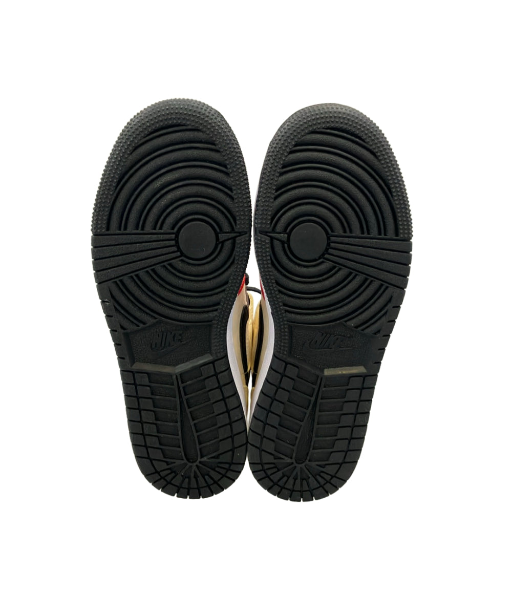 美品 NIKE ミドルカットスニーカー エアジョーダン1 ミッド SS GS DV7012-100 キッズ SIZE 22.5 (M) ナイキ