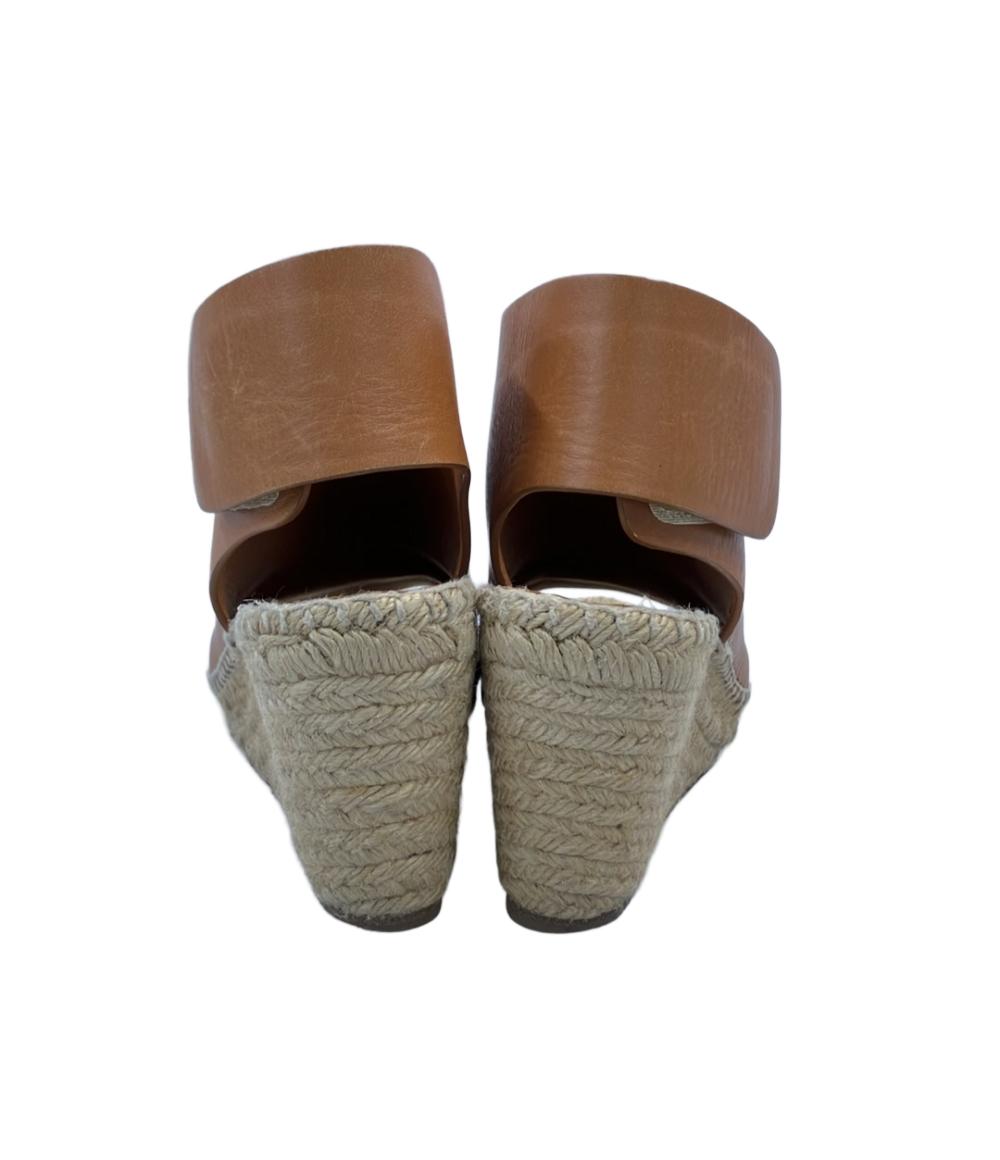 CELINE レザーエスパドリーユウェッジサンダル レディース SIZE 37 (24cm) セリーヌ