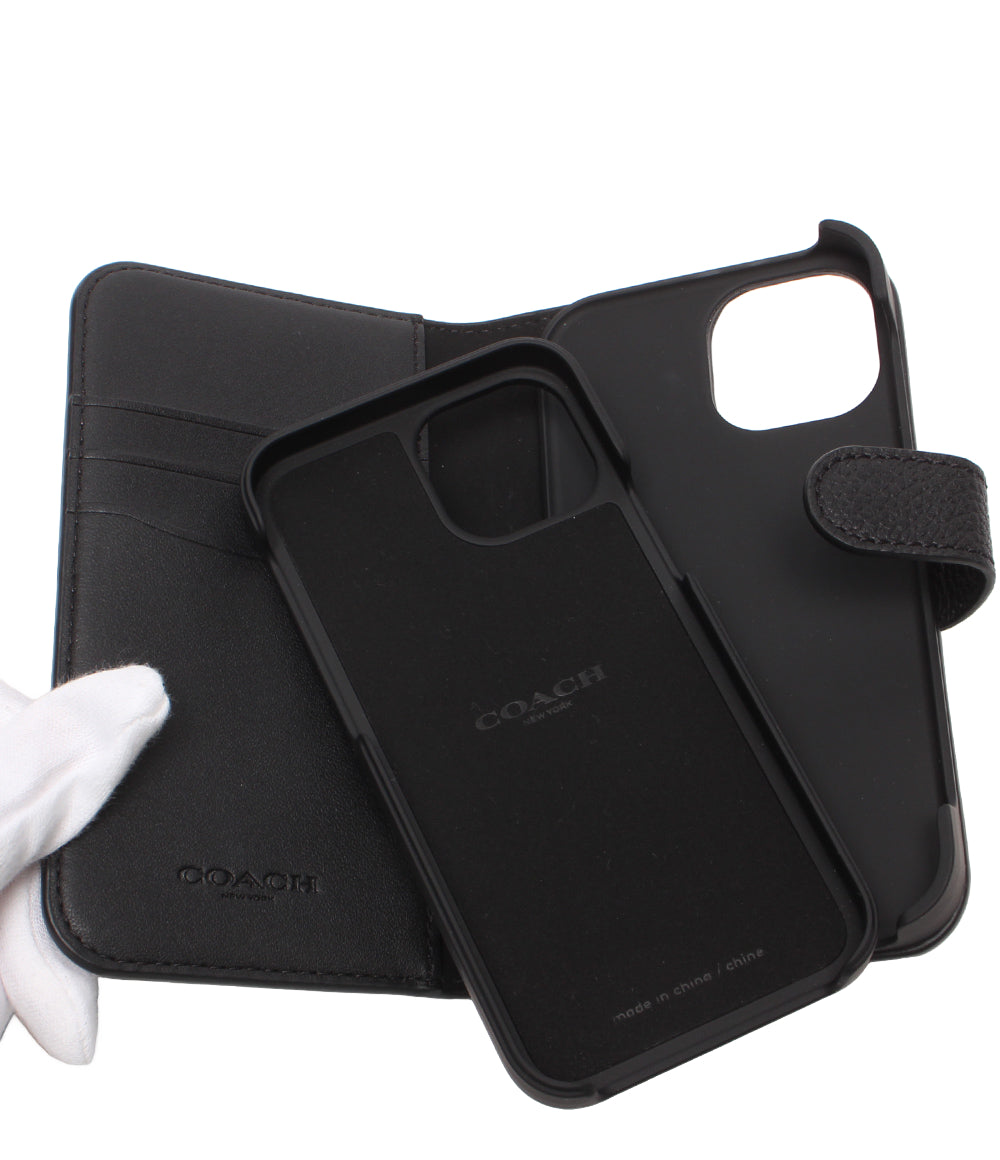 美品 COACH iPhoneケース iPhone 13 mini用 手帳型 シグネチャー R21C056K レディース メンズ コーチ
