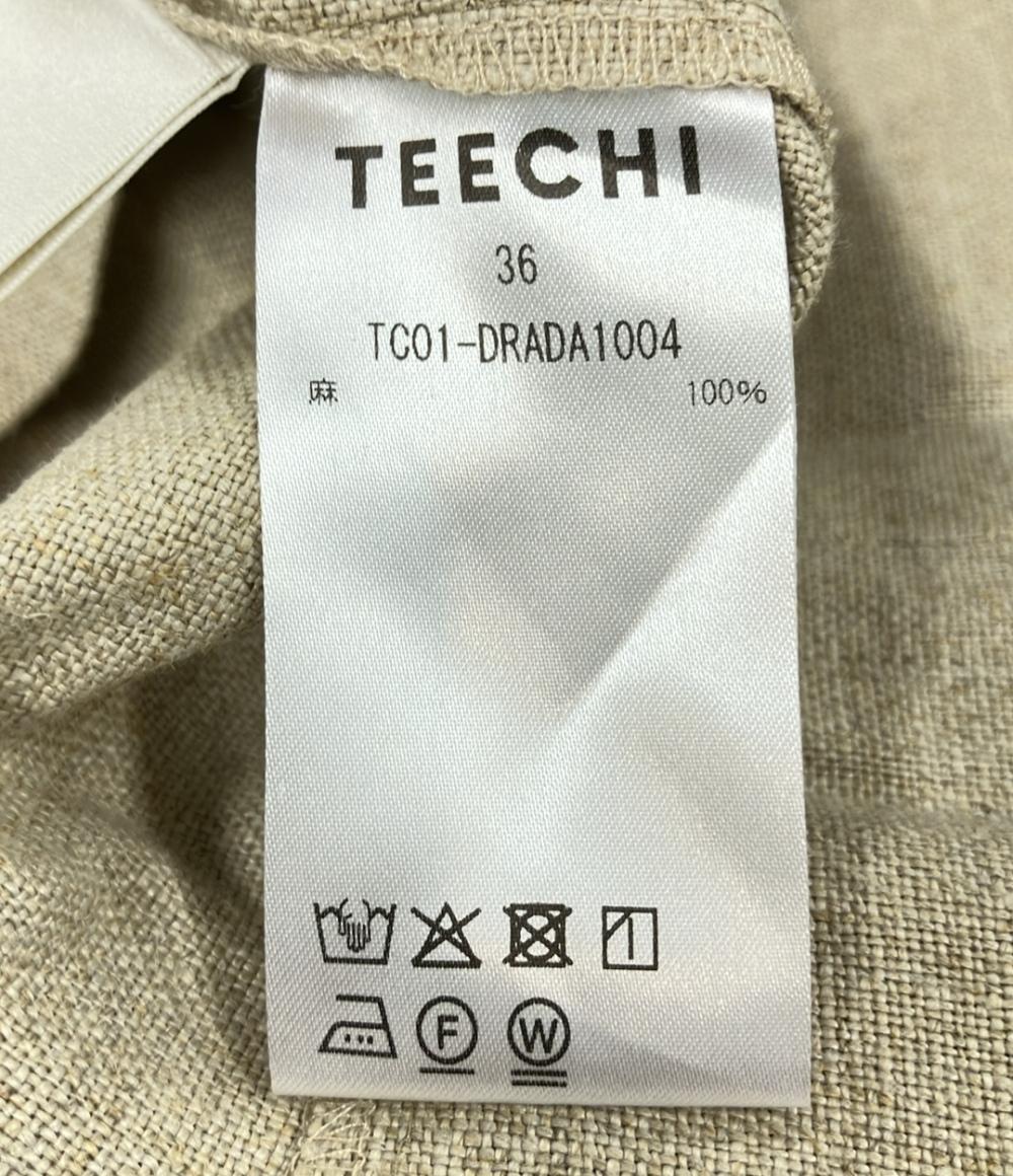 美品 ティーチ リネンバックスリットノースリーブロングワンピース レディース SIZE 36 (XS) TEECHI