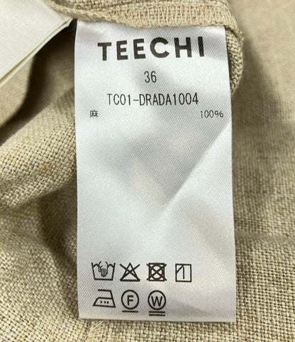 美品 ティーチ リネンバックスリットノースリーブロングワンピース レディース SIZE 36 (XS) TEECHI
