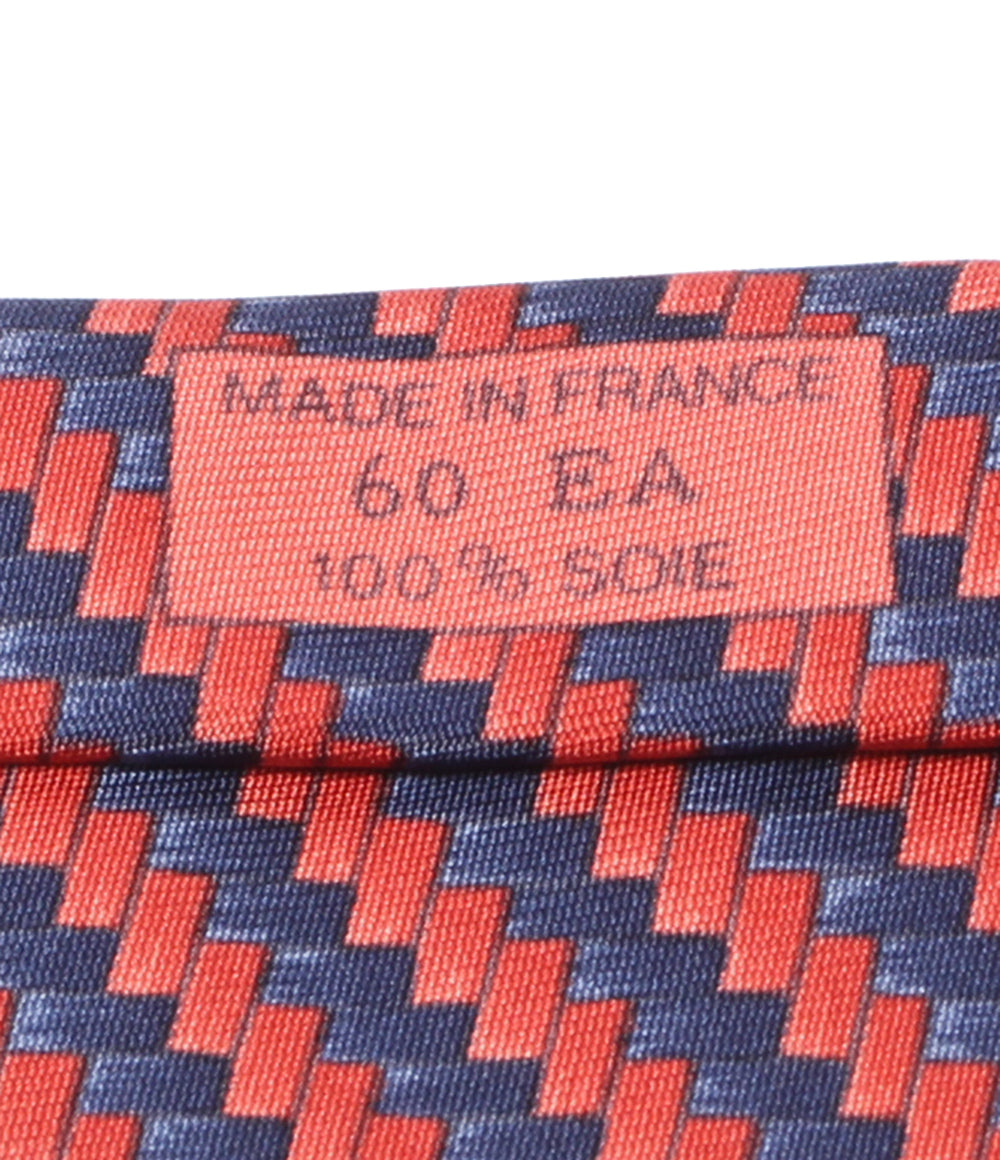 美品 HERMES ネクタイ シルク100％ ストライプ柄 メンズ エルメス