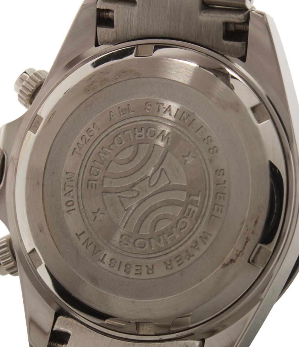 TECHNOS 腕時計 クオーツ ブラック T4251 メンズ テクノス