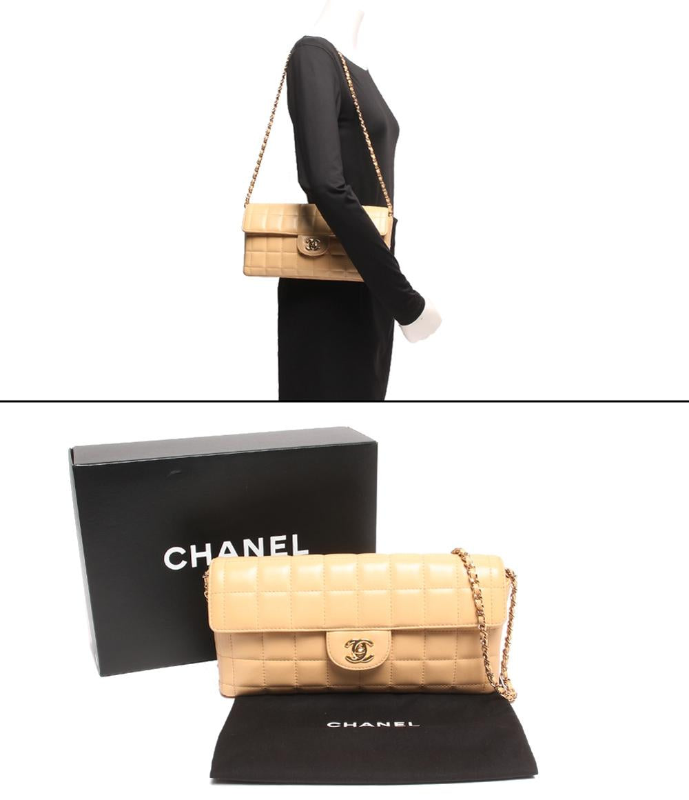 シャネル チェーンレザーショルダーバッグ ココマーク ゴールド金具 チョコバー レディース CHANEL