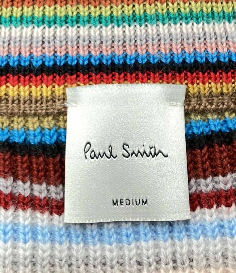 美品 ポール・スミス ボーダー柄ウールプルオーバーニットベスト メンズ SIZE M Paul Smith