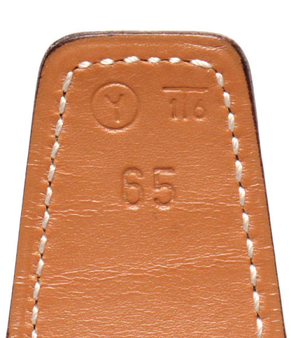 HERMES ベルト エブリンバックル リバーシブルベルト65 シルバー金具 〇Y刻印 レディース エルメス