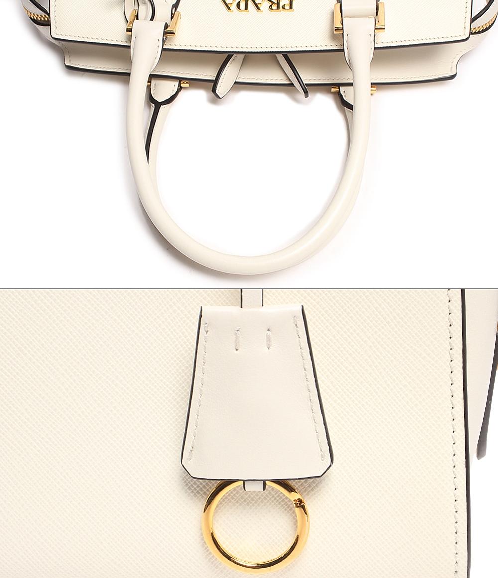 美品 プラダ 2wayレザーハンドバッグ ゴールド金具 サフィアーノ  