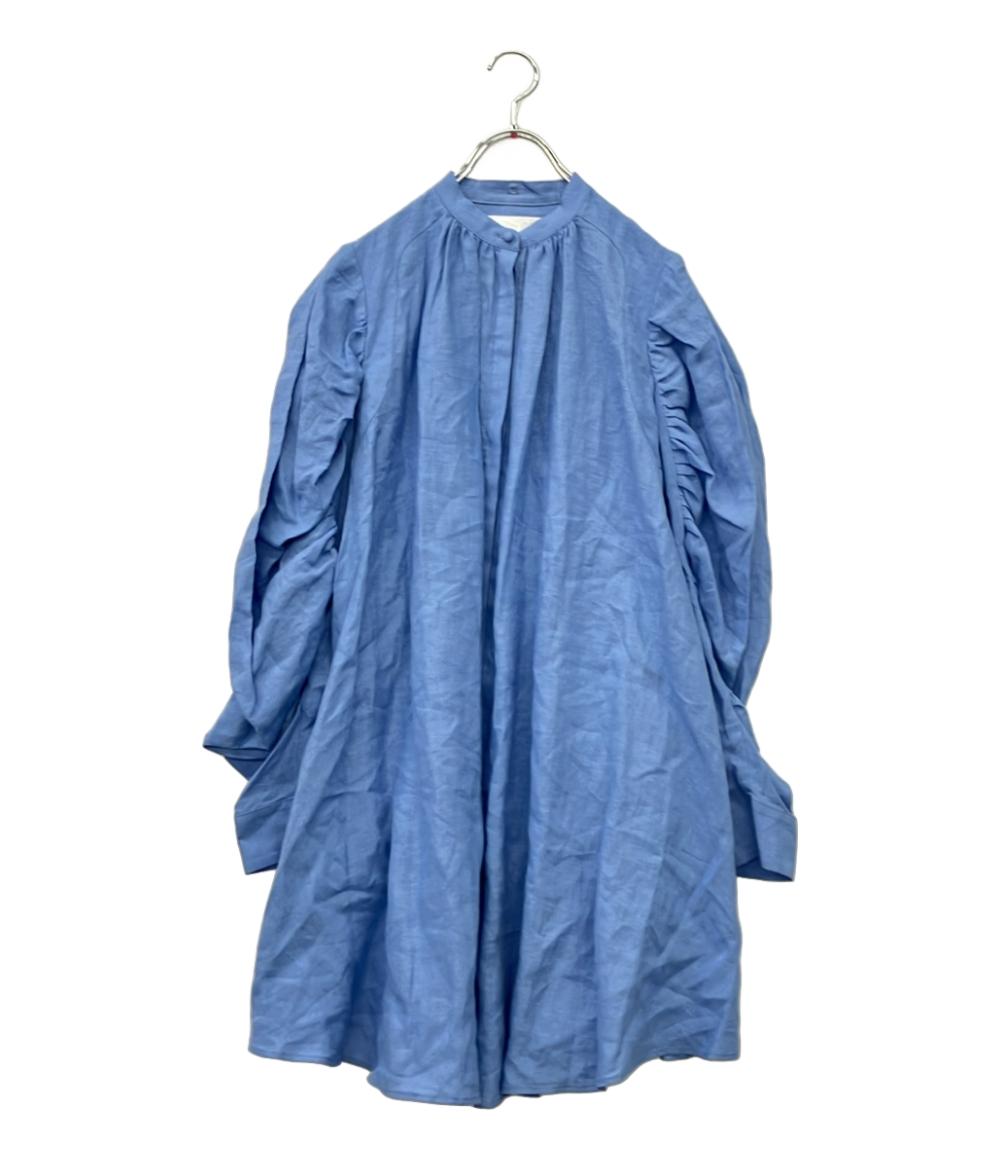 MYLAN 長袖ワンピース ボリュームスリーブ シャツ タグ付き リネン100% MY24SS-BL028 レディース SIZE F (M) マイラン