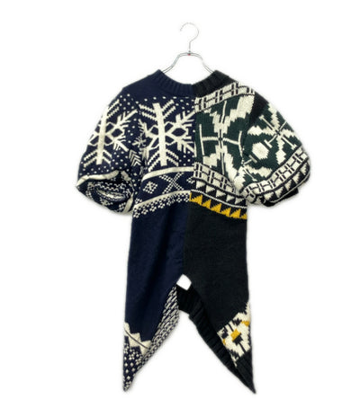 Sacai パッチワーク ショートスリーブセーター 24-07433 レディース SIZE 1 サカイ