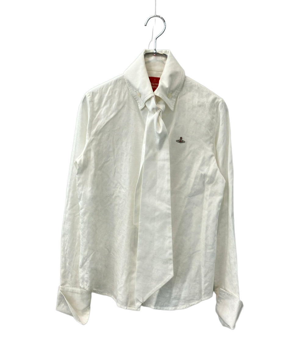 Vivienne Westwood Red Label 長袖シャツ ジャカード ボウタイ ボタン 17-12-831002 レディース SIZE M ヴィヴィアンウエストウッド レッドレーベル