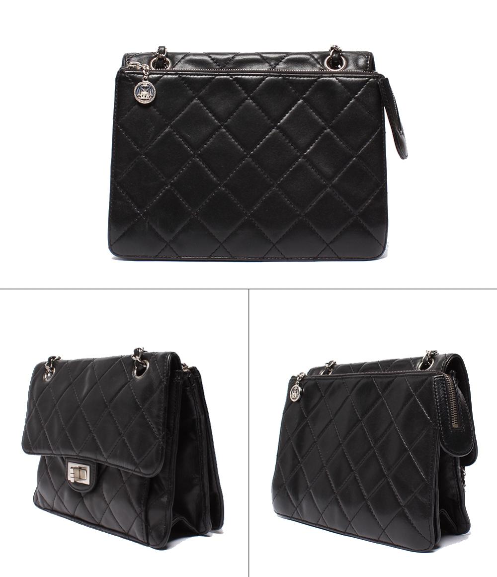 CHANEL チェーンショルダーバッグ 2.55 スムーズレザー シルバー金具 肩掛け マトラッセ レディース シャネル