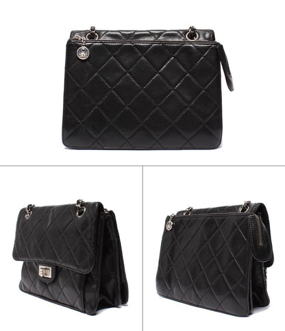 CHANEL チェーンショルダーバッグ 2.55 スムーズレザー シルバー金具 肩掛け マトラッセ レディース シャネル