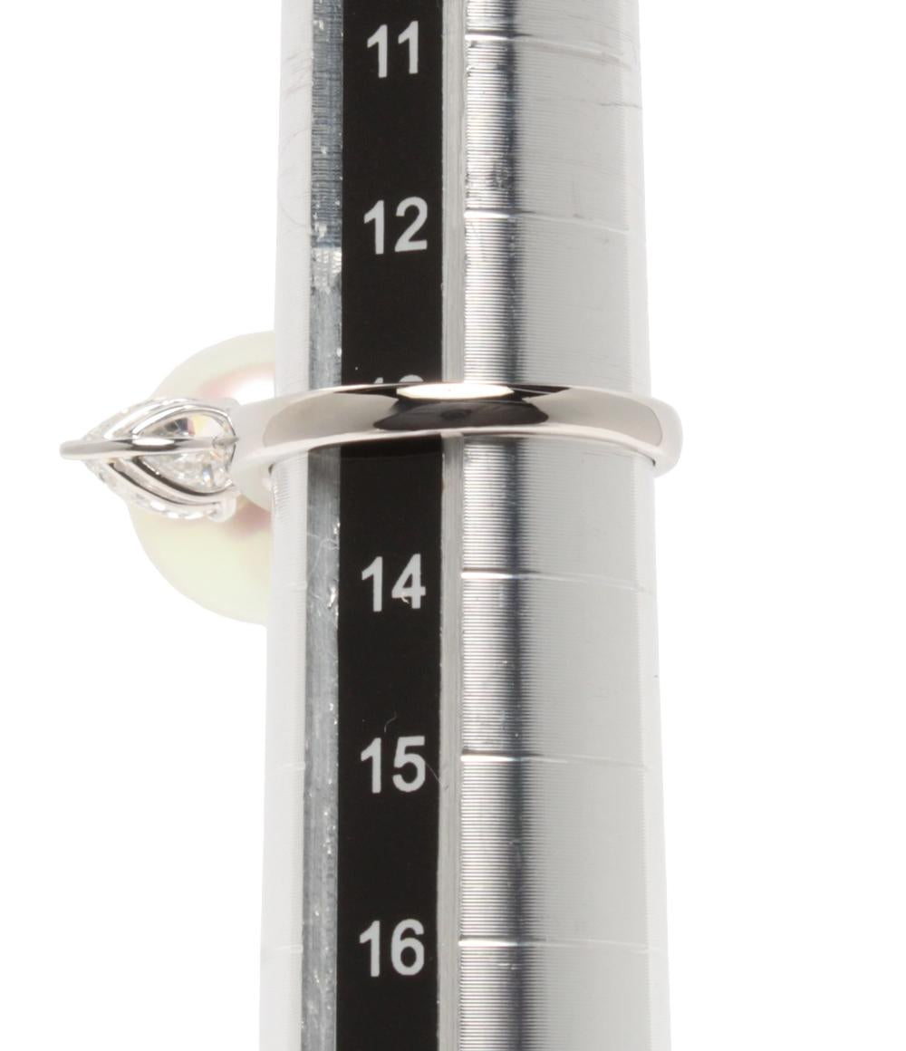 美品 リング 指輪 PT900 南洋パール 13.7mm ダイヤ 1.01ct レディース SIZE 13号