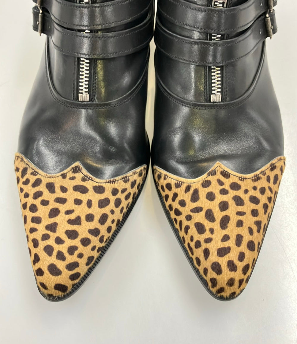 SAINT LAURENT PARIS ショートブーツ レオパード メンズ SIZE 42 (27cm) サンローランパリ