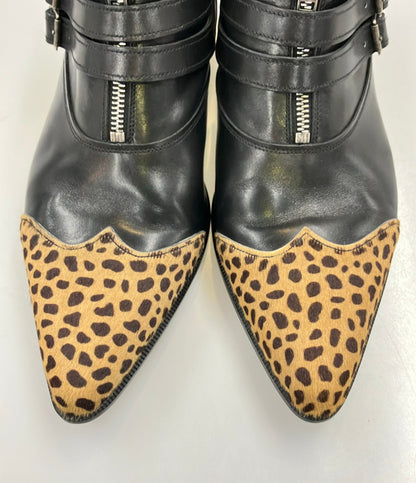 SAINT LAURENT PARIS ショートブーツ レオパード メンズ SIZE 42 (27cm) サンローランパリ