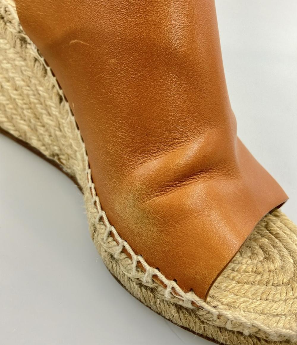 CELINE レザーエスパドリーユウェッジサンダル レディース SIZE 37 (24cm) セリーヌ