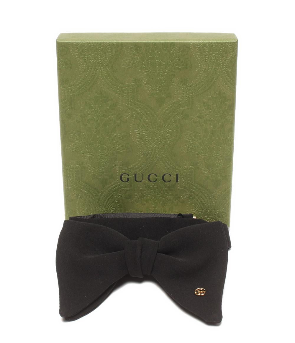 美品 GUCCI シルククレープ ボウタイ シルク100% ダブルG 660079 4G005 メンズ グッチ