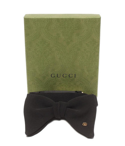 美品 GUCCI シルククレープ ボウタイ シルク100% ダブルG 660079 4G005 メンズ グッチ