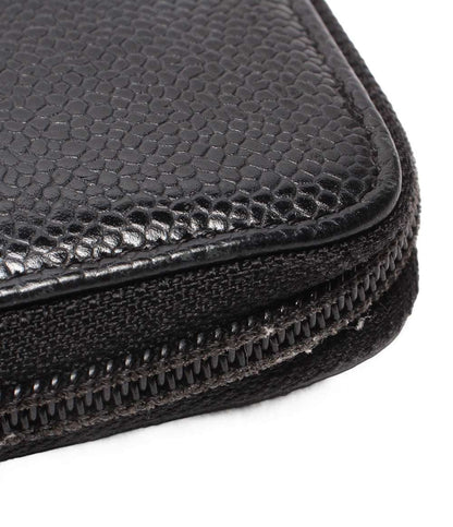 CHANEL ラウンドファスナー長財布 シルバー金具 キャビアスキン レディース シャネル
