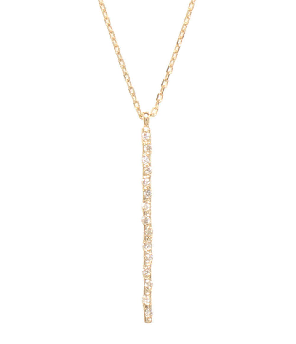 美品 agete ネックレス K18 ダイヤ0.04ct レディース アガット