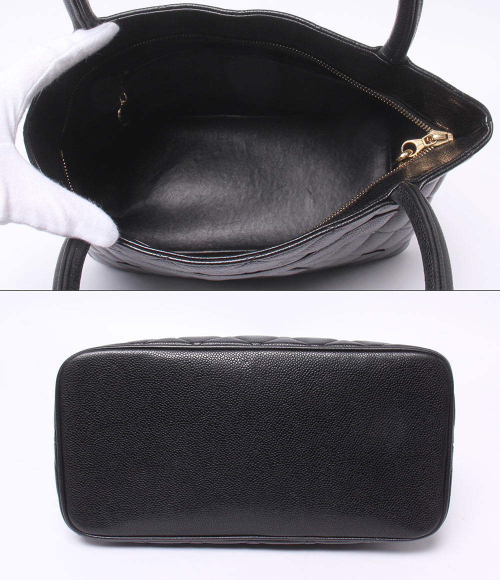 CHANEL トートバッグ ショルダーバッグ 肩掛け ゴールド金具 11番台 復刻トート キャビアスキン マトラッセ レディース シャネル