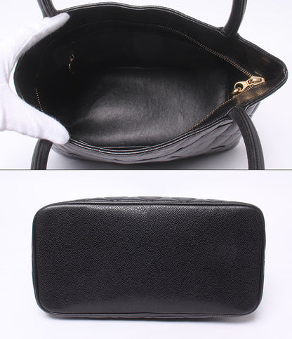 CHANEL トートバッグ ショルダーバッグ 肩掛け ゴールド金具 11番台 復刻トート キャビアスキン マトラッセ レディース シャネル