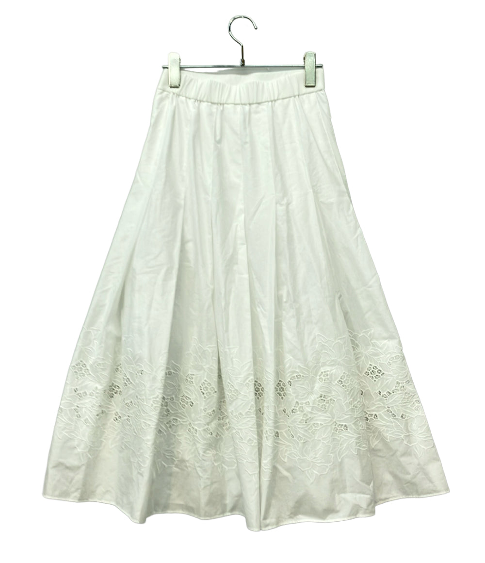 美品 EPOCA フレアスカート タグ付き フィオーレエンブロイダリー タックフレアスカート M5S28-547-02 レディース SIZE 38 (M) エポカ