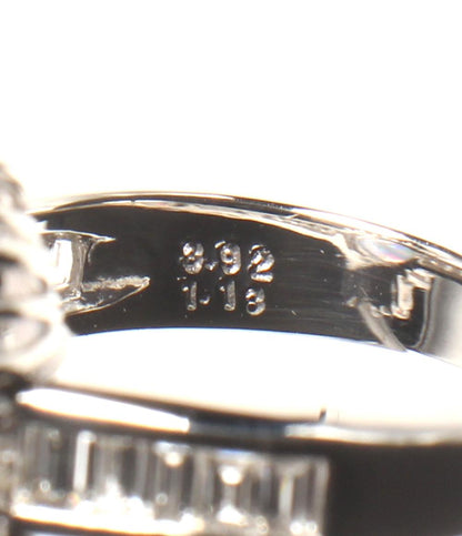 美品 リング 指輪 Pt900 ウォーターオパール3.92ct ダイヤ1.13ct レディース SIZE 12号