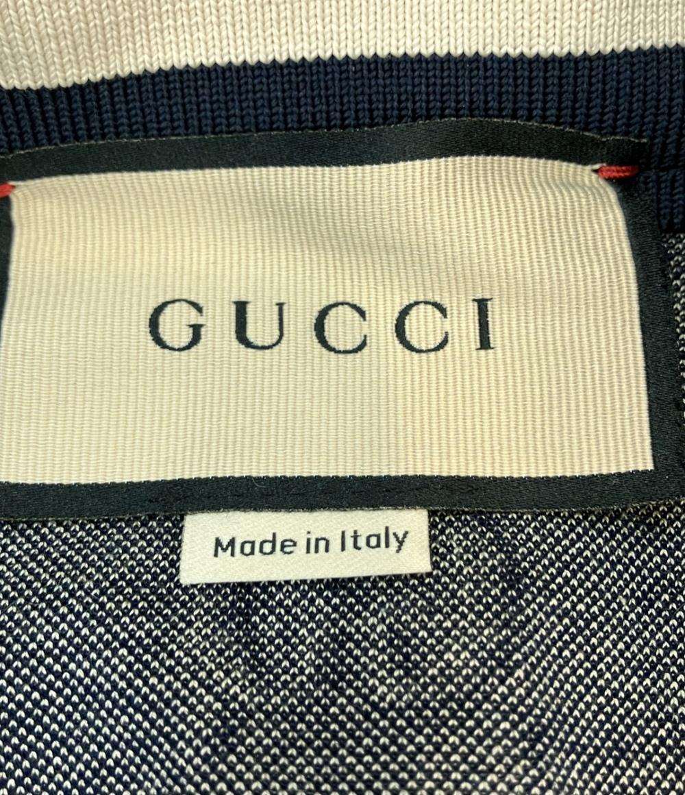 GUCCI GG総柄 ジャカード トラックジャケット ネイビー×レッド Lサイズ GGジャガード トラックジャケット ネイビー アイボリー レッド グッチ