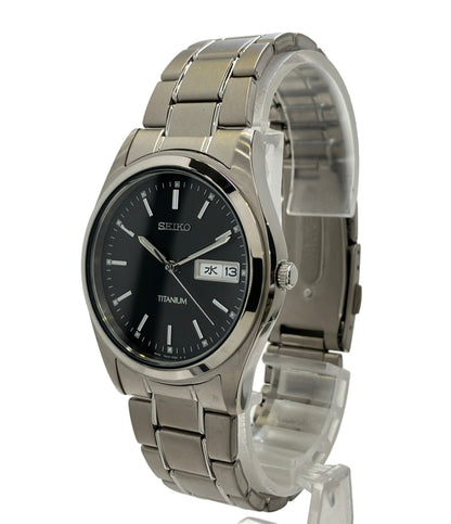 SEIKO 腕時計 クオーツ ブラック 7N43-9090 メンズ セイコー