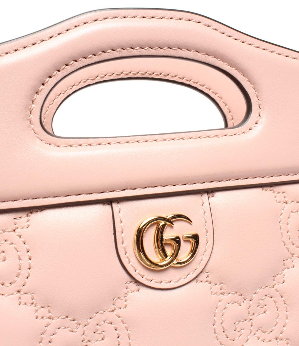 美品 GUCCI 2way ハンドバッグ ショルダーバッグ 斜め掛け GGマトラッセ ミニトップ ハンドルバッグ 723776 525040 レディース グッチ