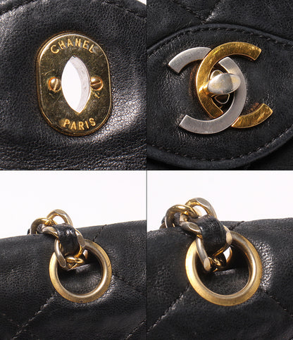 CHANEL ショルダーバッグ 肩掛け 斜め掛け ゴールド金具 マトラッセ ダブルチェーン ダブルフラップ パリ限定 レディース シャネル