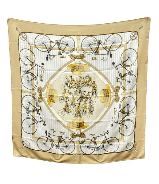 エルメス　スカーフ　カレ90　LES BECANES HERMES スカーフ シルク100% カレ90 LES BECANES レディース エルメス